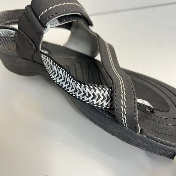 AIRWALK Strappy Sandals Womens Size 11 Adjustable Hood & Loop Strap Black‎ Gray - Picture 9 of 11